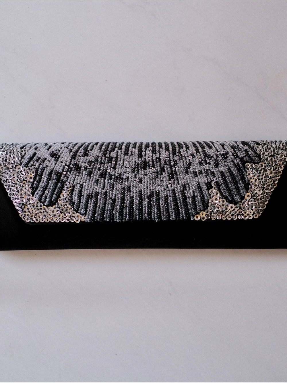 Black Sequined Clutch